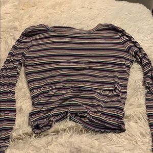 Long Sleeve Top, Horizontal Stripes. Size L